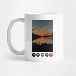 Autumn Sunset Color Palette [Dots] Mug